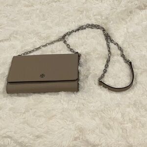 Tory Burch Taupe Leather Chain Shoulder Bag